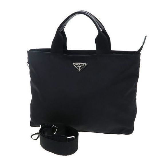 Prada Nylon Vela East West 2WAY Tote Bag Black - Picture 1 of 9
